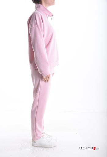 long sleeve Sports set with pockets with rhinestones with elastic with zip Rollneck - ph 3