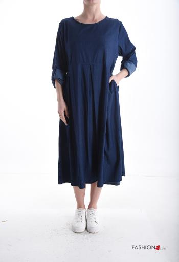 denim Cotton Dress with pockets