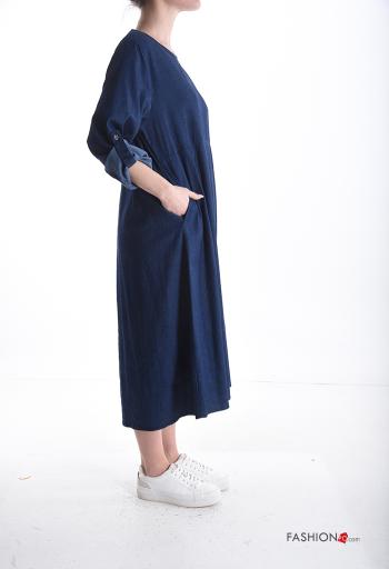denim Cotton Dress with pockets - ph 3