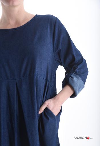 denim Cotton Dress with pockets - ph 4