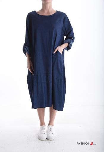 denim Cotton Dress with pockets - ph 1