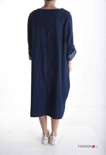 denim Cotton Dress with pockets - ph 2