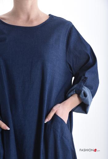 denim Cotton Dress with pockets - ph 4