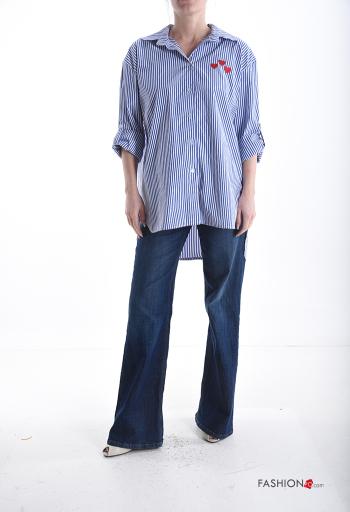 Streifenmuster lange ärmel Hemd aus Baumwolle - ph 5