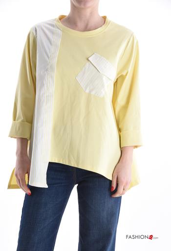 long sleeve asymmetrical Cotton Blouse