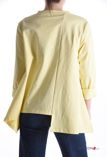 long sleeve asymmetrical Cotton Blouse - ph 2