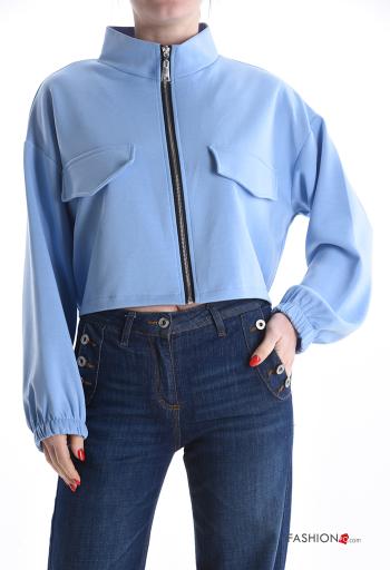 Sudadera manga larga corto con cremallera