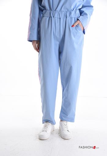 Pantalones deportivos de Algodón cintura alta con bolsillos con elástico - ph 1