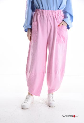 Calças de treino em Algodão com bolsos com elástico