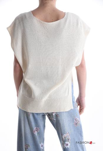 Maglione in Cotone senza maniche con bottoni scollo a V - ph 2