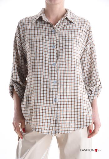 Vichy long sleeve with collar Cotton Shirt with buttons