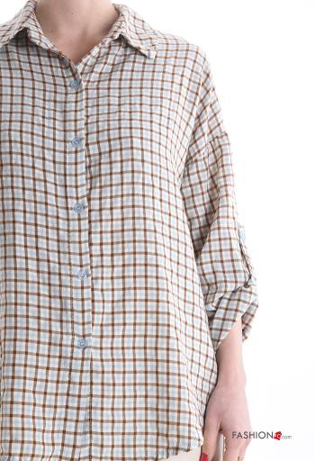 Vichy long sleeve with collar Cotton Shirt with buttons - ph 4