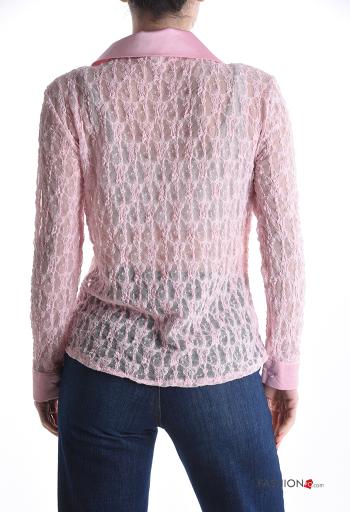 Camicia maniche lunghe pizzo raso - ph 2