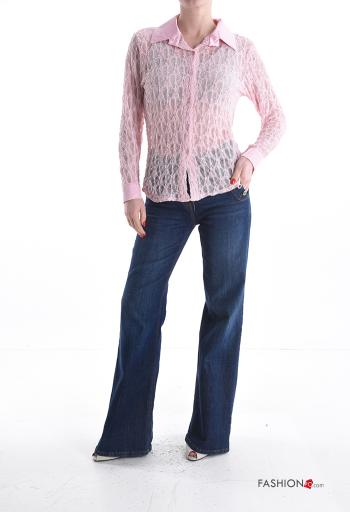 Camicia maniche lunghe pizzo raso - ph 5