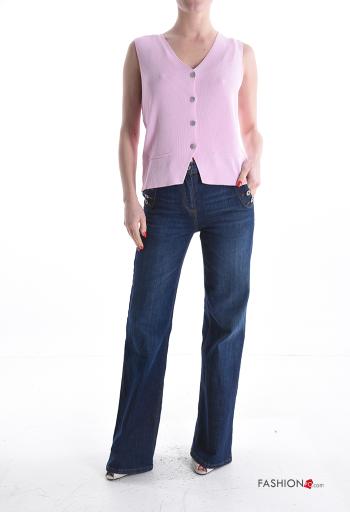 Cardigan senza maniche con bottoni scollo a V - ph 5