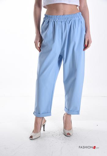 Cotton Trousers with pockets with elastic