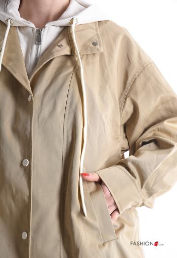 Giacca in Cotone con tasche con bottoni con cappuccio - ph 4