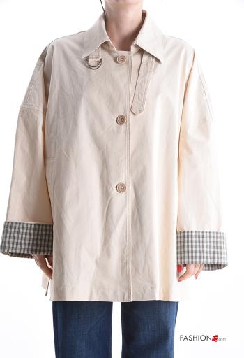 Chaqueta de Algodón extra grande con hebilla con botones con bolsillos