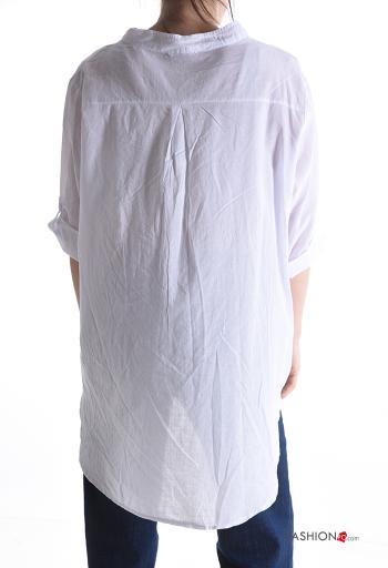 Blouse en Coton imprimé à boutons à col en V - ph 2