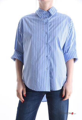 Chemise en Coton manches longues Imprimé à rayures - ph 1