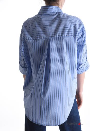 Chemise en Coton manches longues Imprimé à rayures - ph 2