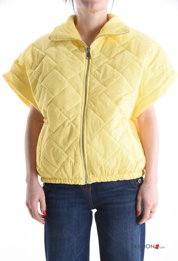 short sleeve Puffer Jacket with pockets with zip