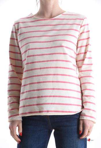 Maglietta a manica lunga in Cotone girocollo Fantasia righe - ph 1