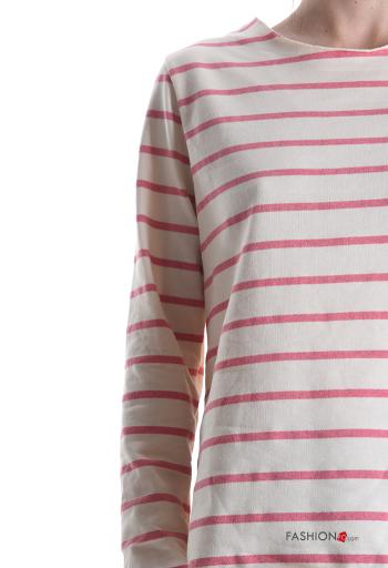 Maglietta a manica lunga in Cotone girocollo Fantasia righe - ph 4