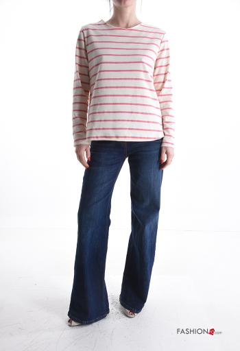 Maglietta a manica lunga in Cotone girocollo Fantasia righe - ph 5