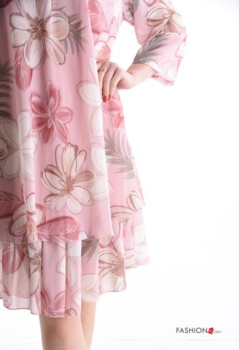 Floral Dress with v-neck 3/4 sleeve - ph 4