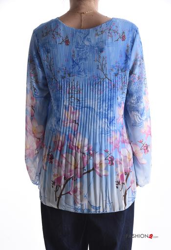 Floral pleated long sleeve Blouse - ph 2