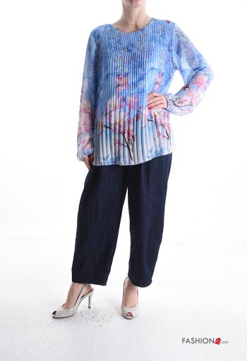 Floral pleated long sleeve Blouse - ph 5