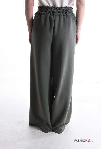 Calças de treino cintura subida wide leg com cordão com elástico - ph 2