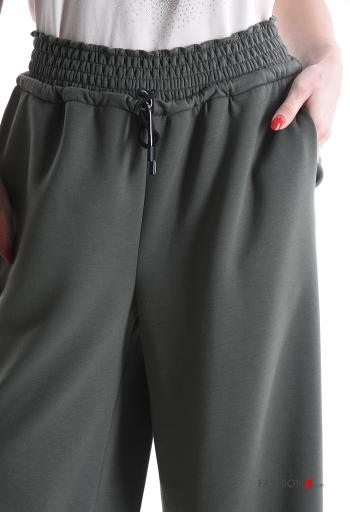 Calças de treino cintura subida wide leg com cordão com elástico - ph 4