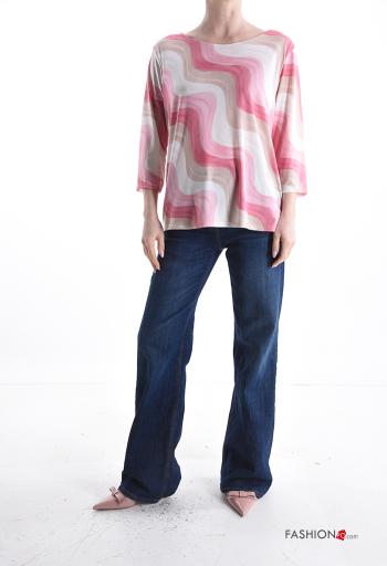 Blusa Estampado abstracto manga tres cuartos - ph 5