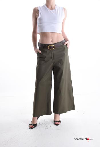 Pantalones de Algodón wide leg con cinturón con bolsillos - ph 5