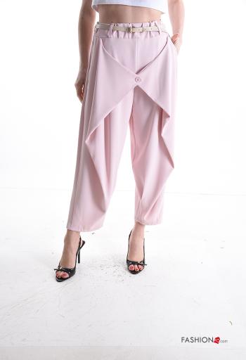 Pantalone wide leg con cintura con tasche - ph 1