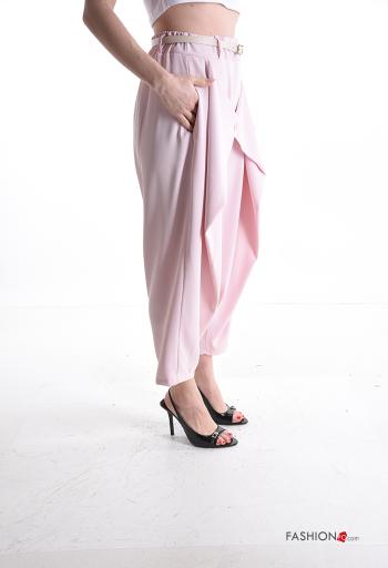 Pantalone wide leg con cintura con tasche - ph 3