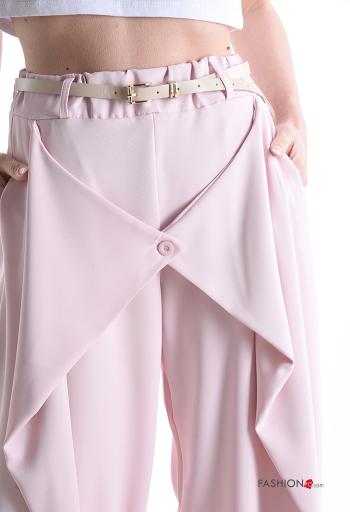Pantalone wide leg con cintura con tasche - ph 4
