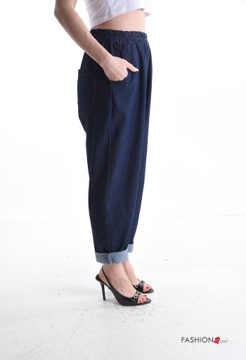 Pantalones de Algodón tela vaquera con bolsillos con elástico - ph 3
