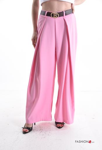 Pantalone wide leg con cintura - ph 1