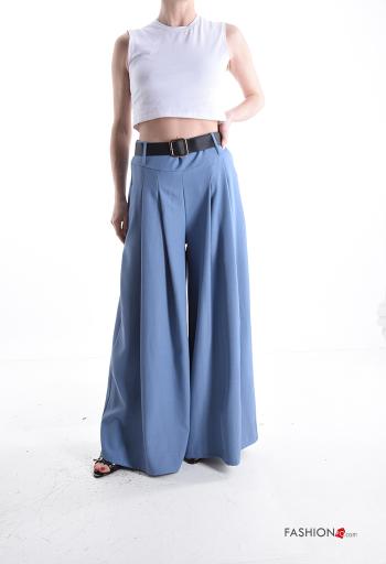 Calças wide leg com cinto com bolsos - ph 5