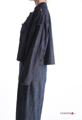 Chaqueta de Algodón manga larga tela vaquera corto con botones - ph 3