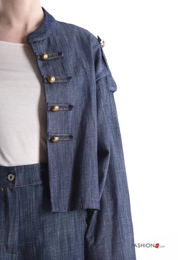 Chaqueta de Algodón manga larga tela vaquera corto con botones - ph 4