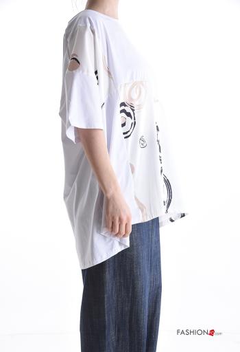 T-shirt en Coton oversize manches courtes Imprimé abstrait - ph 3