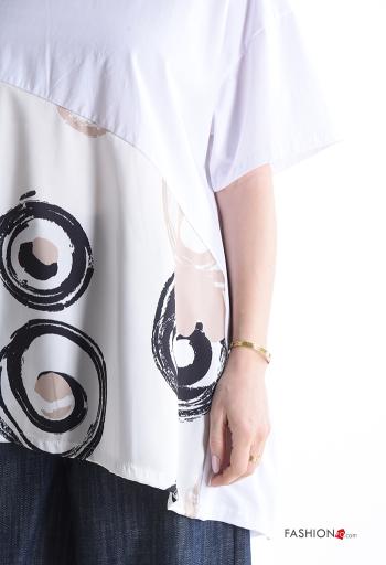T-shirt en Coton oversize manches courtes Imprimé abstrait - ph 4