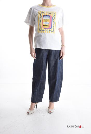 T-shirt in Cotone maniche corte Fantasia stampata - ph 5