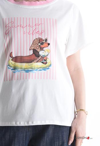 T-shirt in Cotone maniche corte Fantasia stampata - ph 4