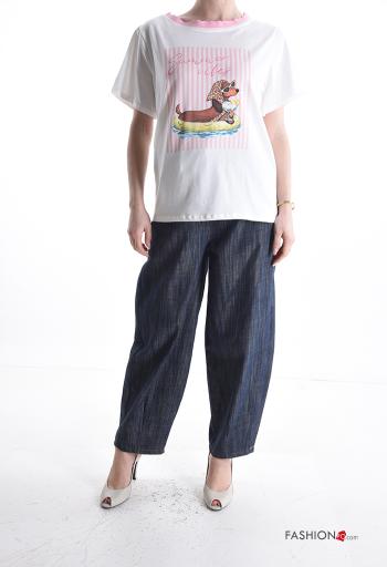 T-shirt in Cotone maniche corte Fantasia stampata - ph 5