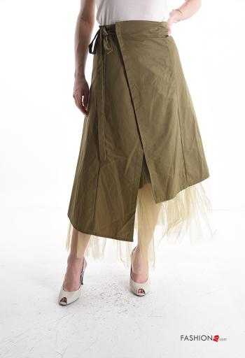 Falda de Algodón De tul asimetrico con lazo